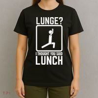 Funny Gym Workout Top Lunge Lunch Stick Figure T-Shirt thumb 4