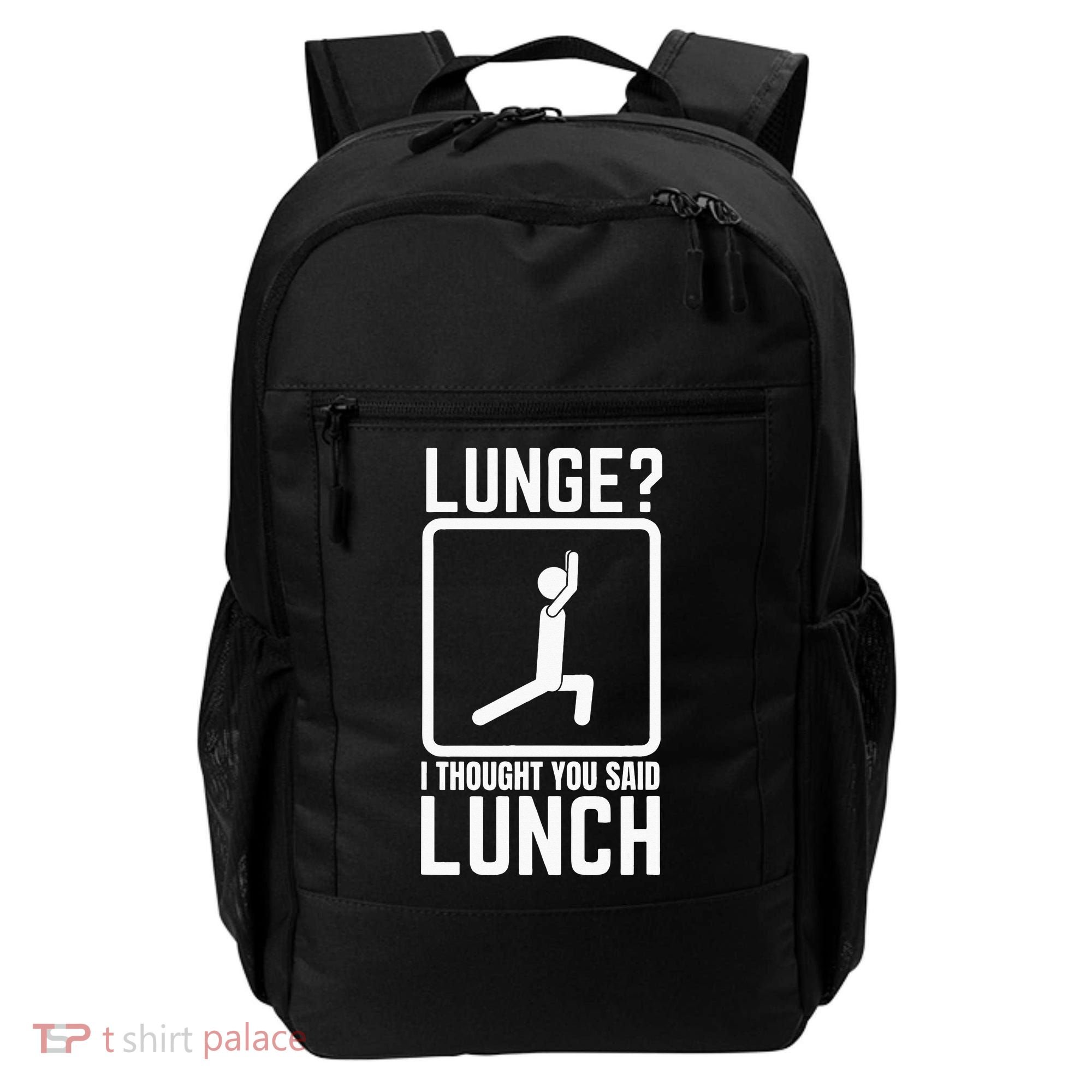 Funny Gym Workout Top Lunge Lunch Stick Figure Backpack