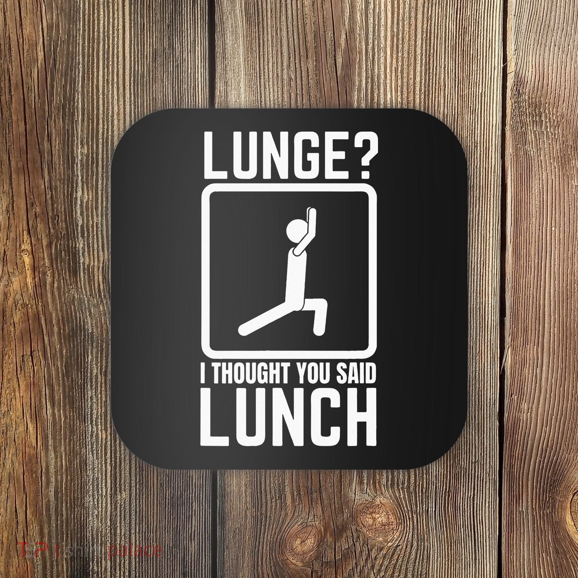Funny Gym Workout Top Lunge Lunch Stick Figure Coaster