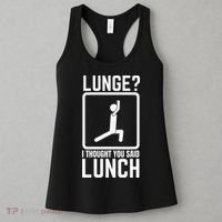Funny Gym Workout Top Lunge Lunch Stick Figure Women's Tank Top thumb 3