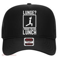 Funny Gym Workout Top Lunge Lunch Stick Figure Hat thumb 0