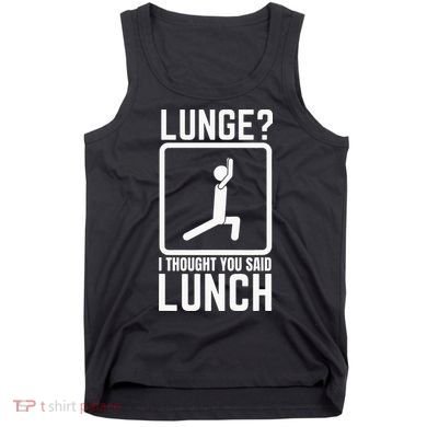 Funny Gym Workout Top Lunge Lunch Stick Figure Tank Top