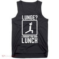 Funny Gym Workout Top Lunge Lunch Stick Figure Tank Top thumb 0