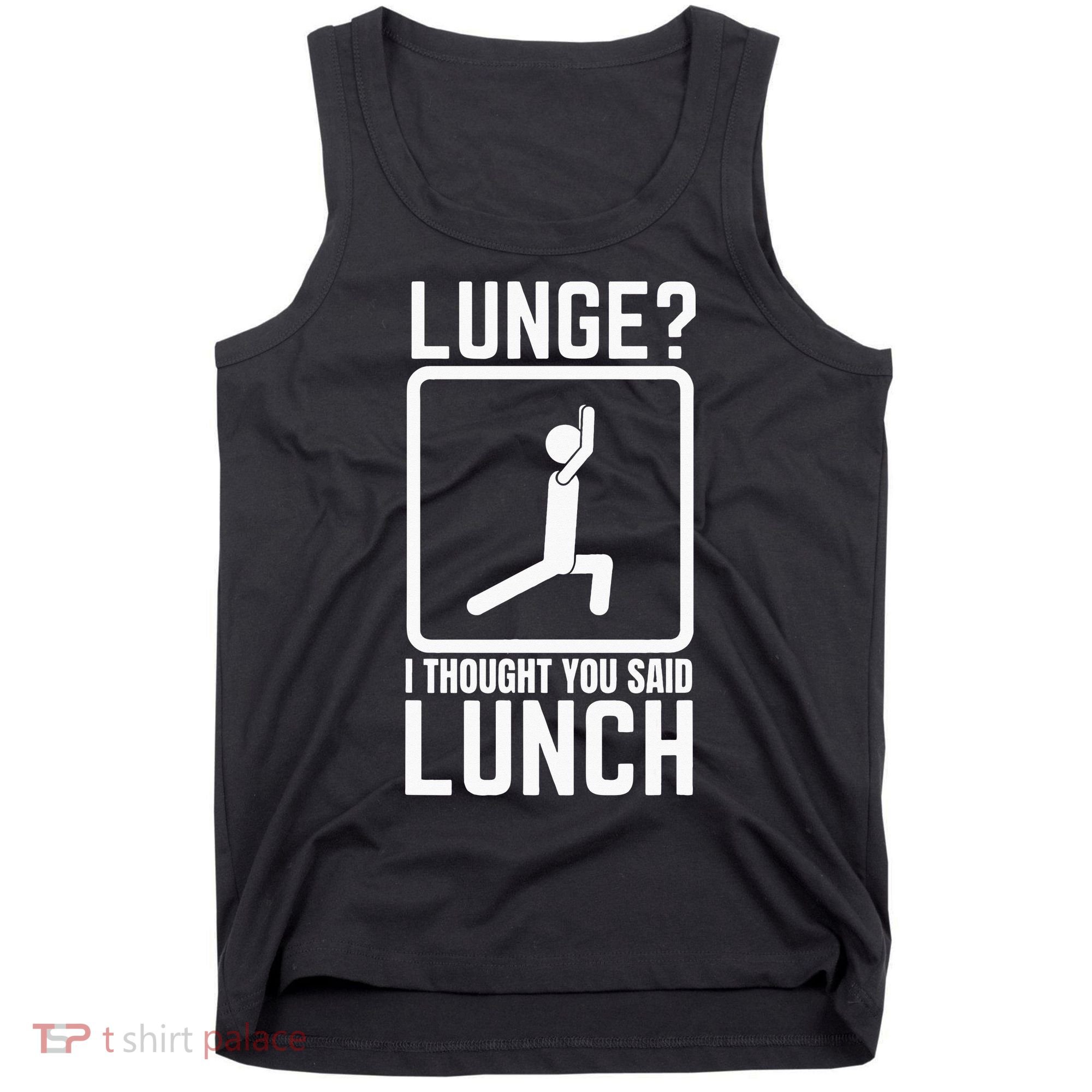 Funny Gym Workout Top Lunge Lunch Stick Figure Tank Top