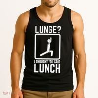 Funny Gym Workout Top Lunge Lunch Stick Figure Tank Top thumb 3