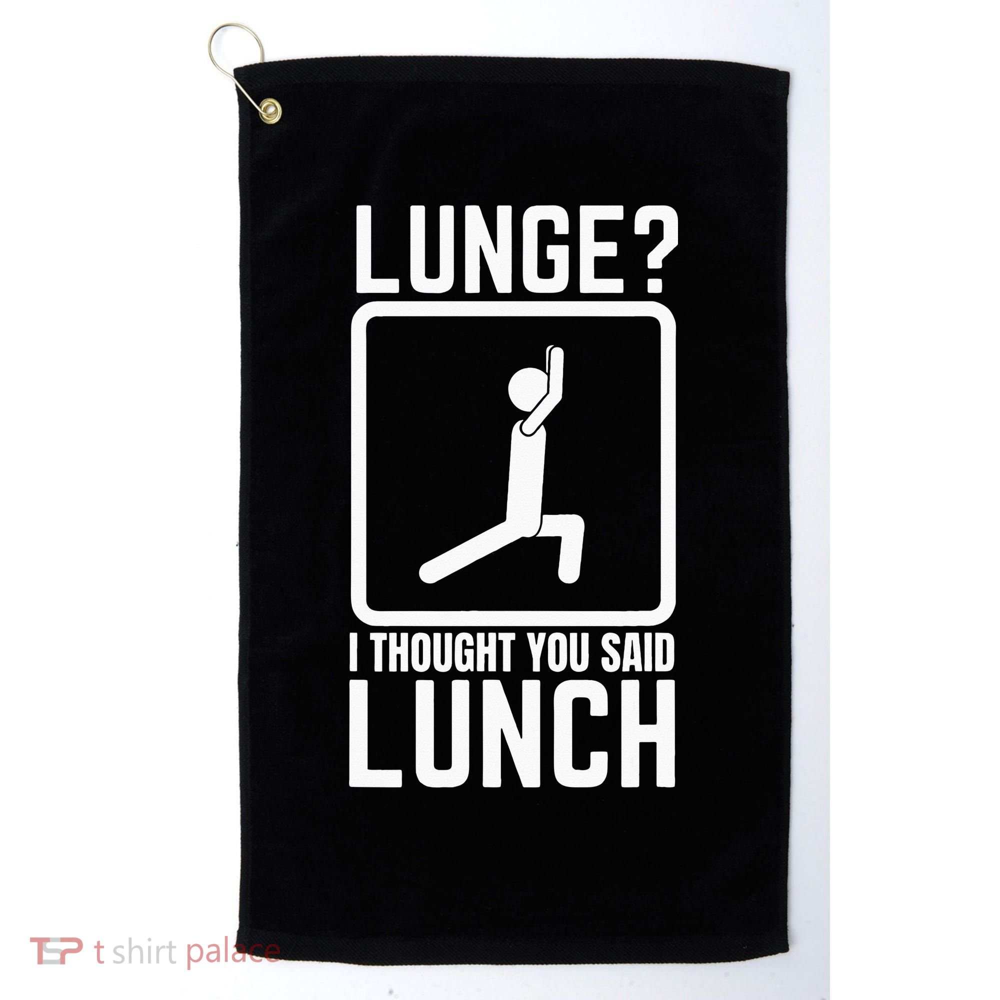 Funny Gym Workout Top Lunge Lunch Stick Figure Golf Towel