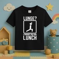 Funny Gym Workout Top Lunge Lunch Stick Figure Toddler T-Shirt thumb 3