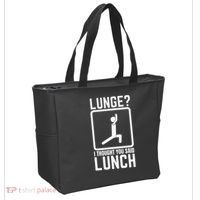 Funny Gym Workout Top Lunge Lunch Stick Figure Tote Bag thumb 2