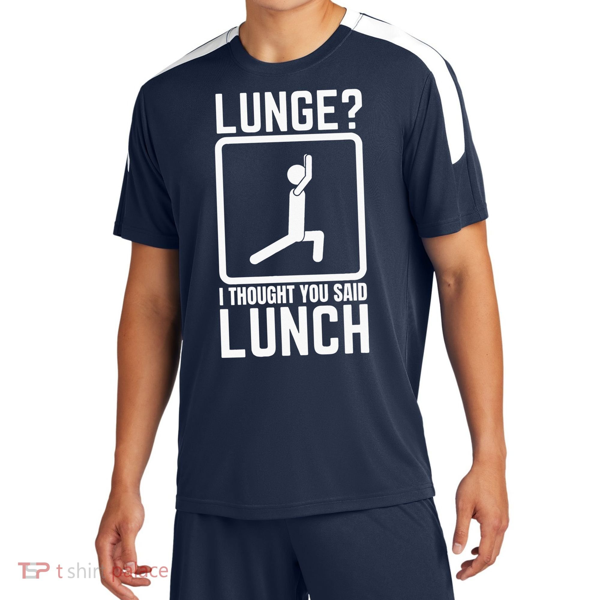 Funny Gym Workout Top Lunge Lunch Stick Figure Sport-Tek Competitor United Soccer Jersey