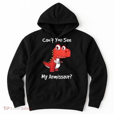 Funny Get Well Broken Arm Gift Dinosaur With A Cast Hoodie