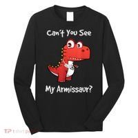 Funny Get Well Broken Arm Gift Dinosaur With A Cast Long Sleeve Shirt thumb 0