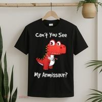 Funny Get Well Broken Arm Gift Dinosaur With A Cast T-Shirt thumb 2