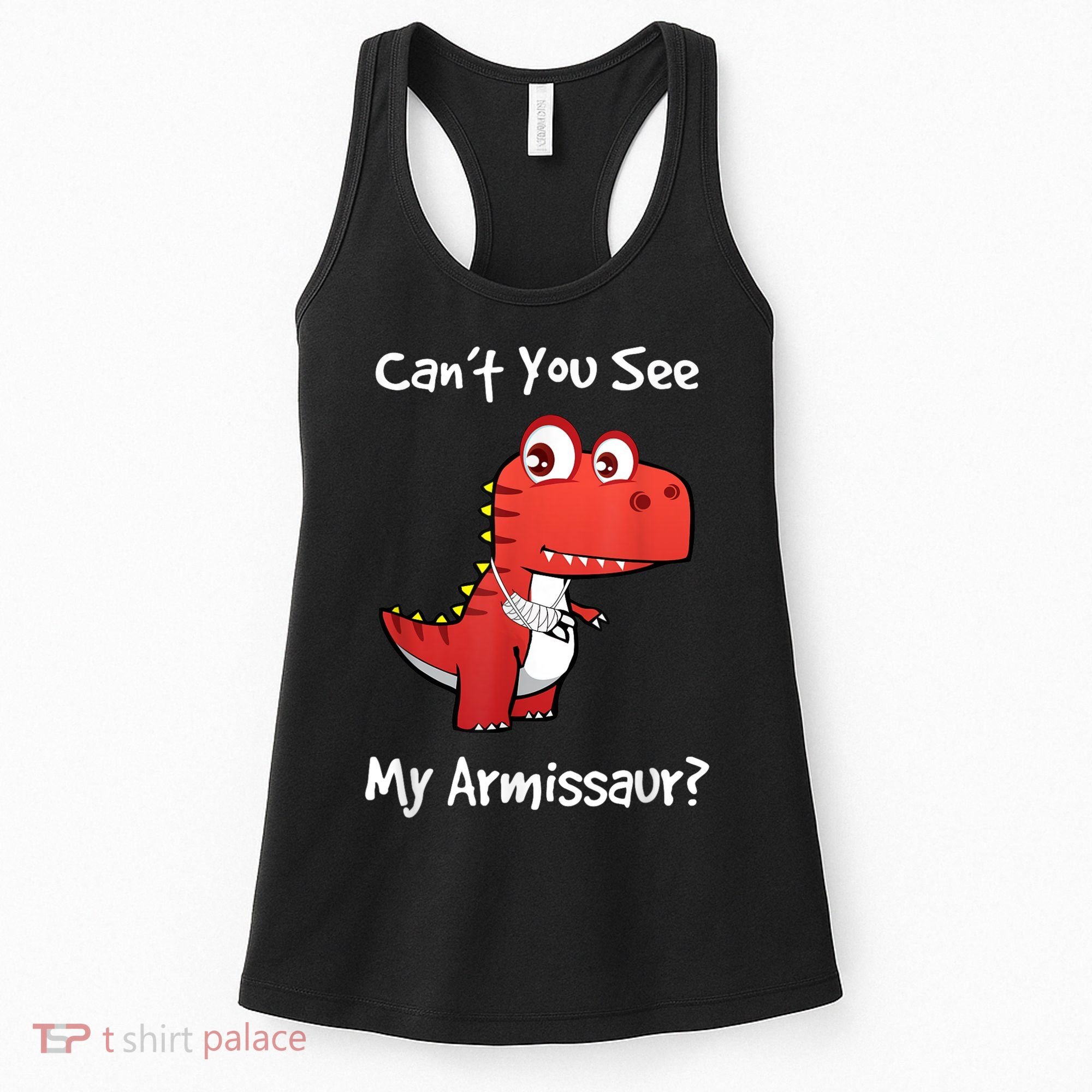 Funny Get Well Broken Arm Gift Dinosaur With A Cast Women's Tank Top