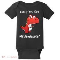 Funny Get Well Broken Arm Gift Dinosaur With A Cast Baby Bodysuit thumb 0
