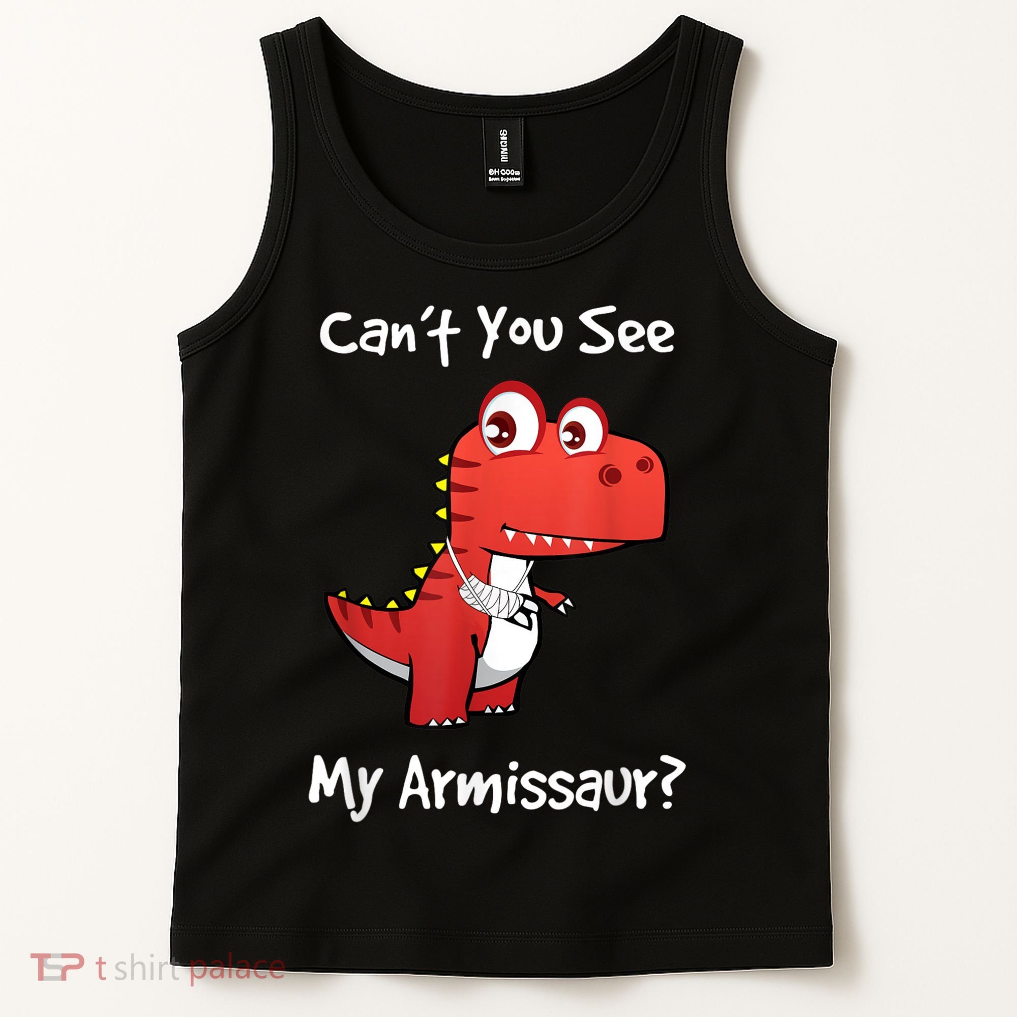 Funny Get Well Broken Arm Gift Dinosaur With A Cast Tank Top