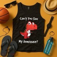 Funny Get Well Broken Arm Gift Dinosaur With A Cast Tank Top thumb 4