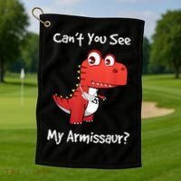 Funny Get Well Broken Arm Gift Dinosaur With A Cast Golf Towel thumb 1