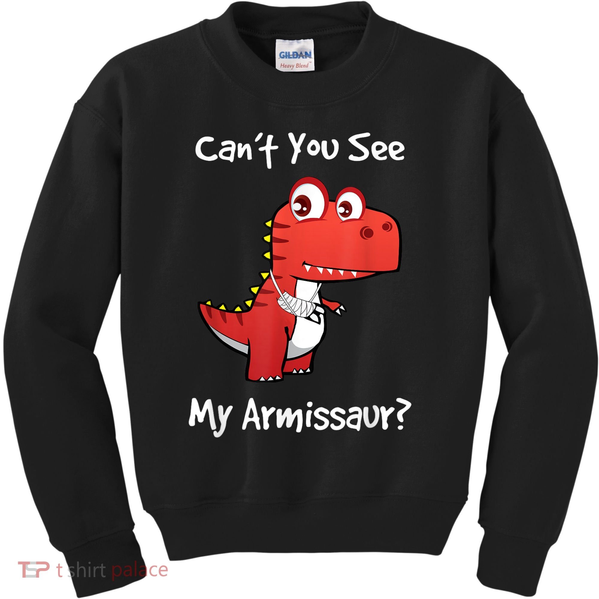 Funny Get Well Broken Arm Gift Dinosaur With A Cast Kids Sweatshirt