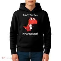 Funny Get Well Broken Arm Gift Dinosaur With A Cast Kids Hoodie thumb 4