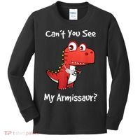 Funny Get Well Broken Arm Gift Dinosaur With A Cast Kids Long Sleeve Shirt thumb 0