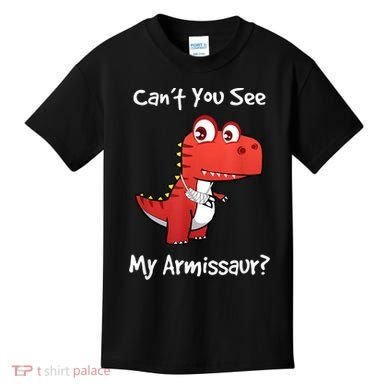 Funny Get Well Broken Arm Gift Dinosaur With A Cast Kids T-Shirt