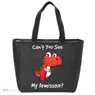 Funny Get Well Broken Arm Gift Dinosaur With A Cast Tote Bag
