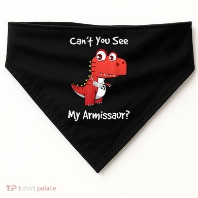 Funny Get Well Broken Arm Dinosaur With A Cast USA-Made Doggie Bandana
