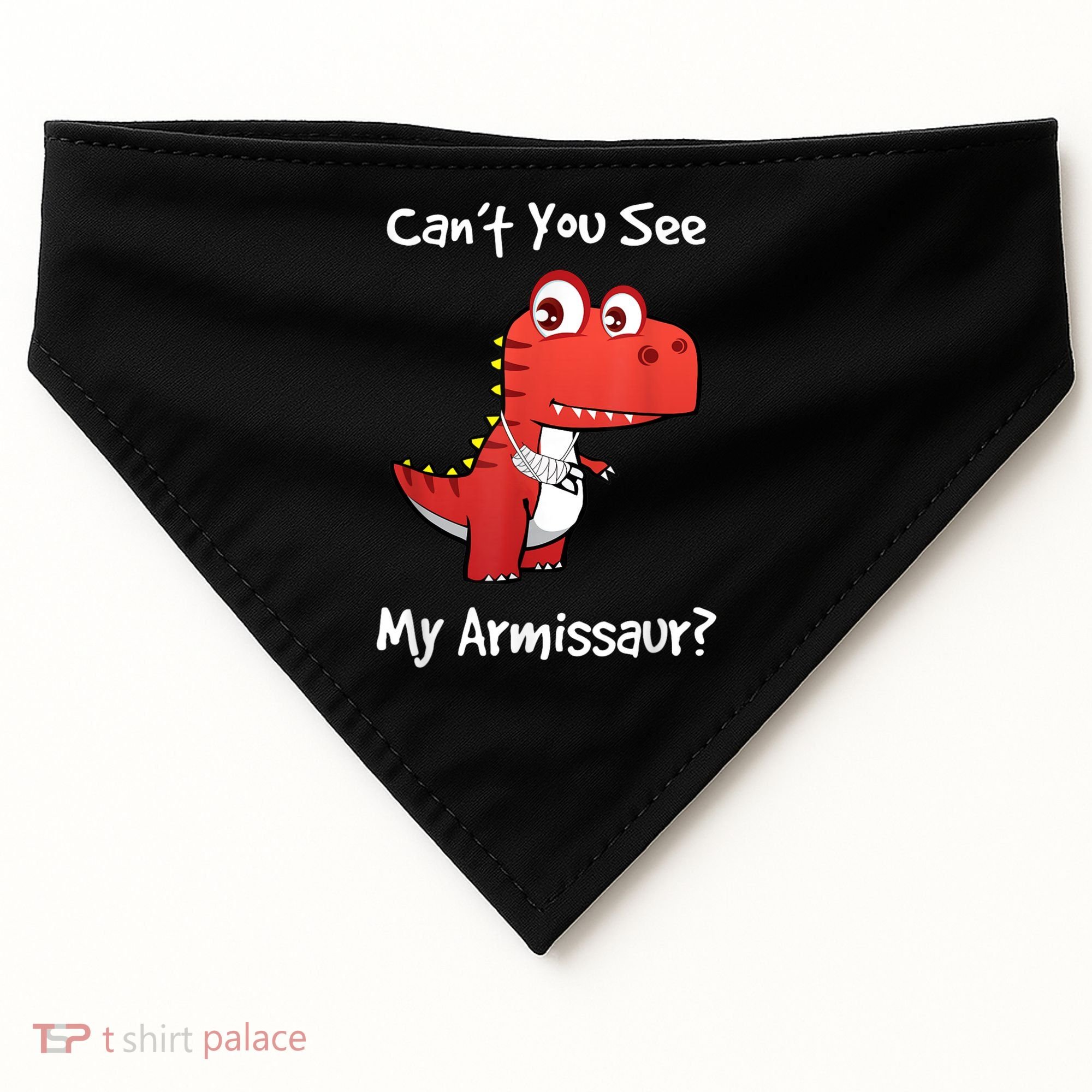 Funny Get Well Broken Arm Dinosaur With A Cast USA-Made Doggie Bandana