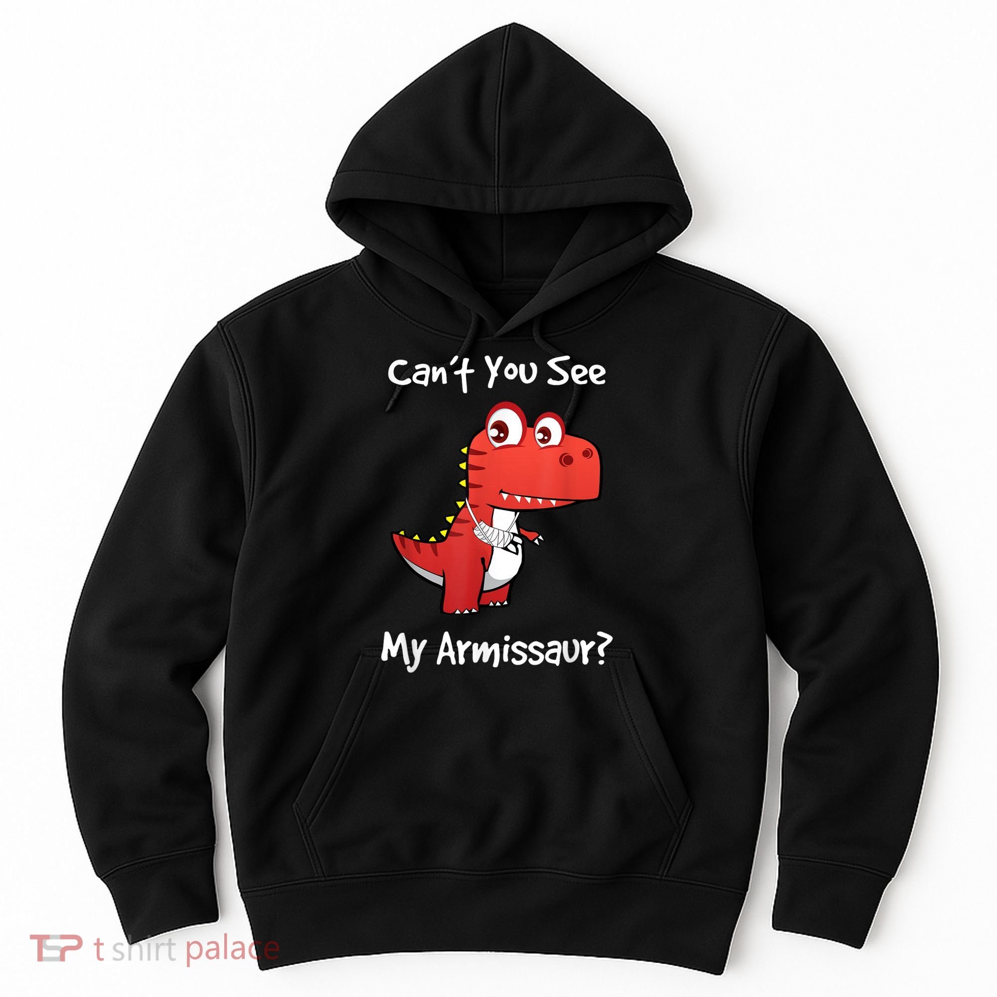 Funny Get Well Broken Arm Dinosaur With A Cast Hoodie