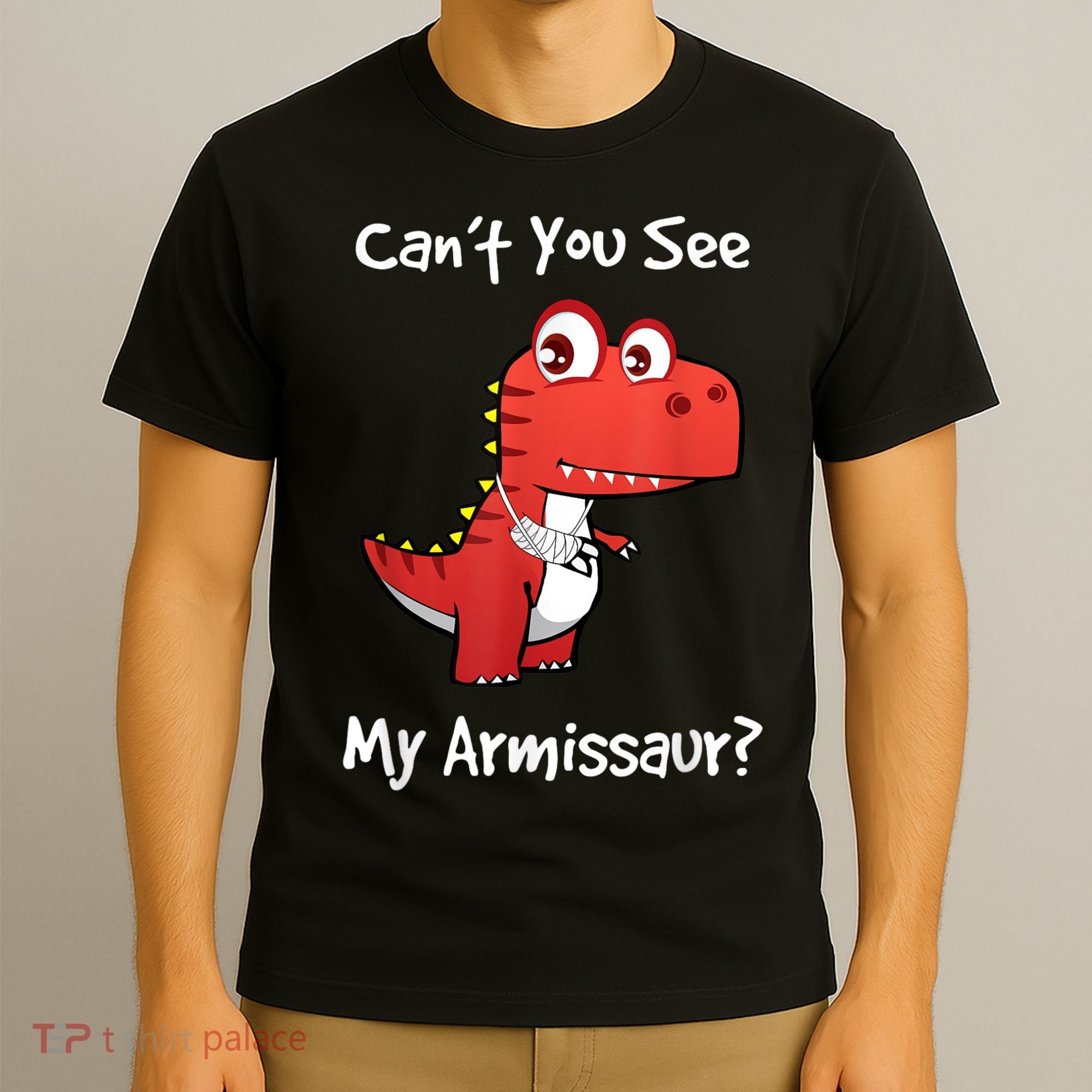 Funny Get Well Broken Arm Dinosaur With A Cast T-Shirt