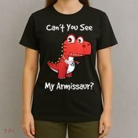 Funny Get Well Broken Arm Dinosaur With A Cast T-Shirt thumb 4