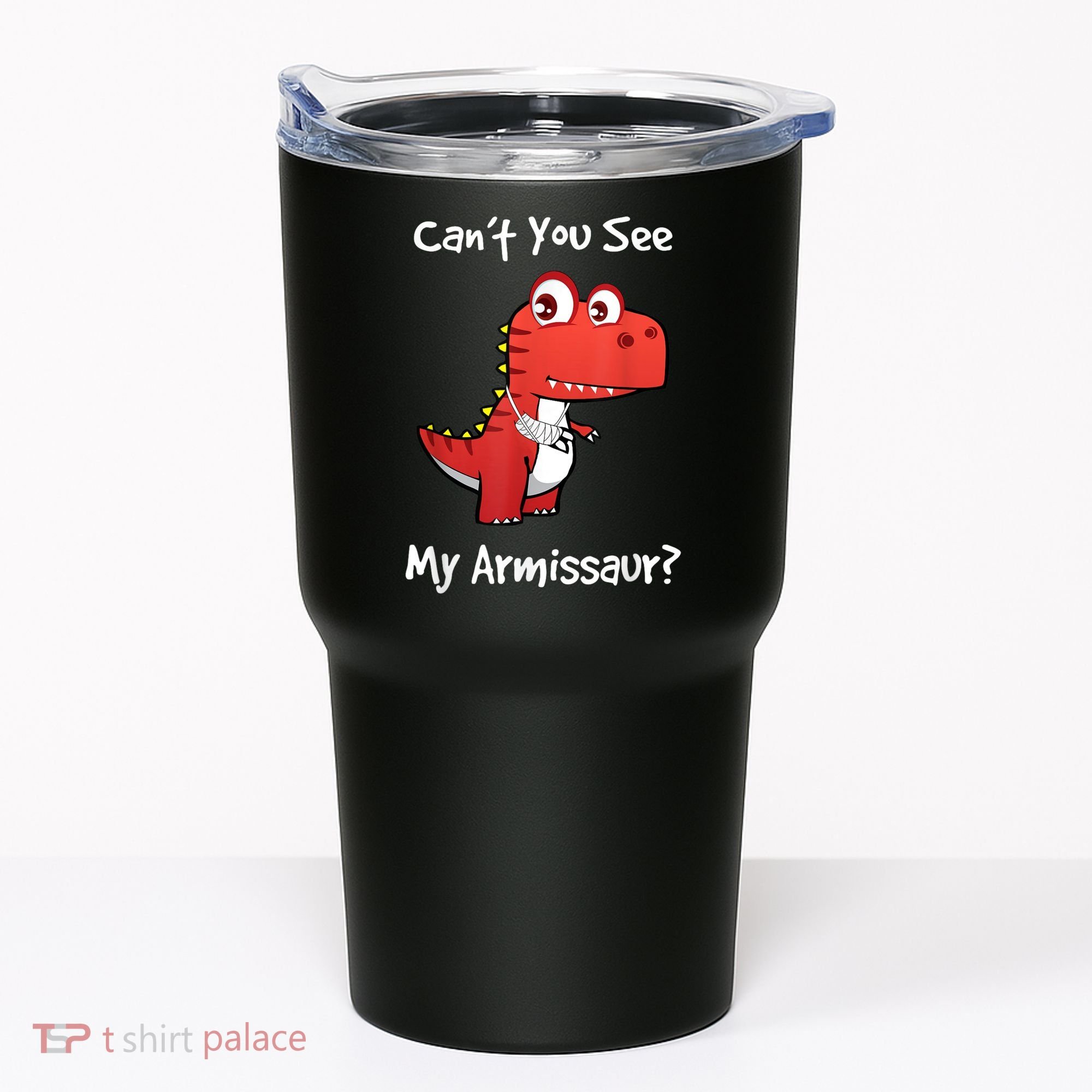Funny Get Well Broken Arm Dinosaur With A Cast Tumbler
