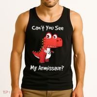 Funny Get Well Broken Arm Dinosaur With A Cast Tank Top thumb 3