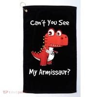 Funny Get Well Broken Arm Dinosaur With A Cast Golf Towel thumb 0