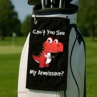 Funny Get Well Broken Arm Dinosaur With A Cast Golf Towel thumb 2