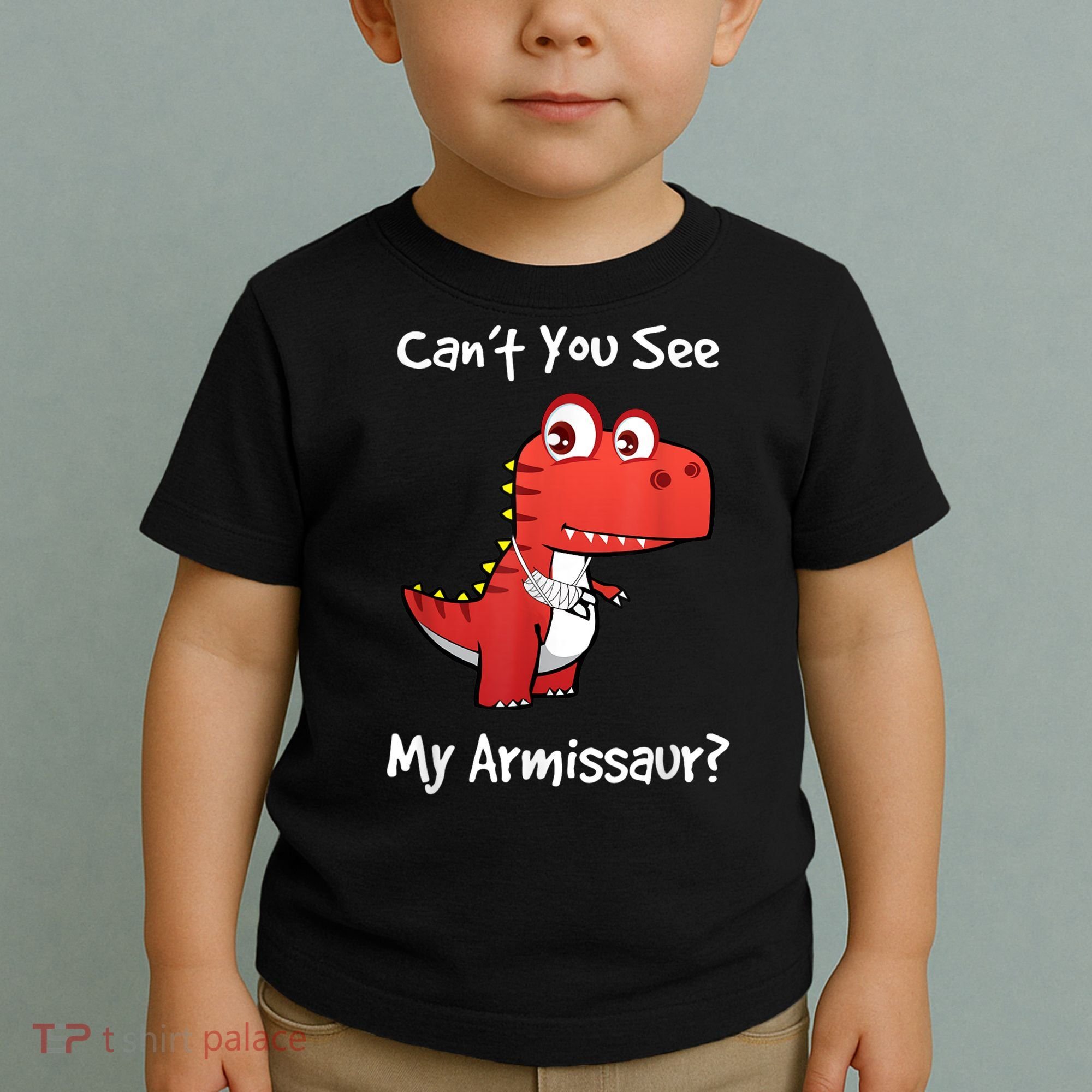 Funny Get Well Broken Arm Dinosaur With A Cast Toddler T-Shirt