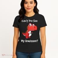 Funny Get Well Broken Arm Dinosaur With A Cast Women's T-Shirt thumb 4