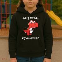 Funny Get Well Broken Arm Dinosaur With A Cast Kids Hoodie thumb 3