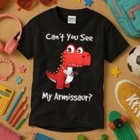 Funny Get Well Broken Arm Dinosaur With A Cast Kids T-Shirt thumb 3