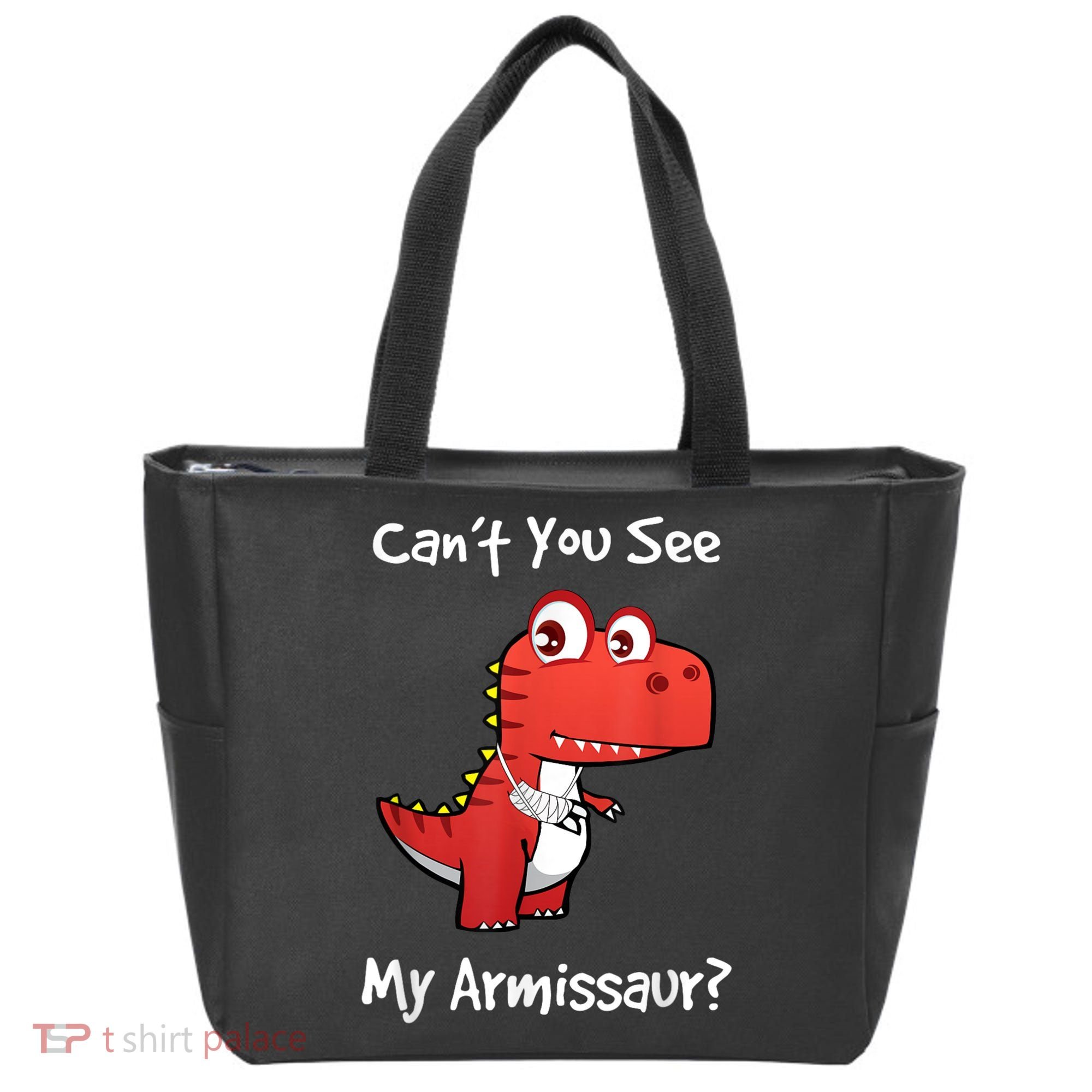 Funny Get Well Broken Arm Dinosaur With A Cast Tote Bag
