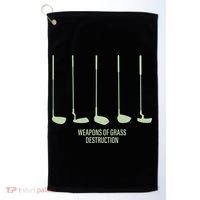 Funny Golf Weapons Of Grass Destruction Golf Clubs Drivers Golf Towel thumb 0