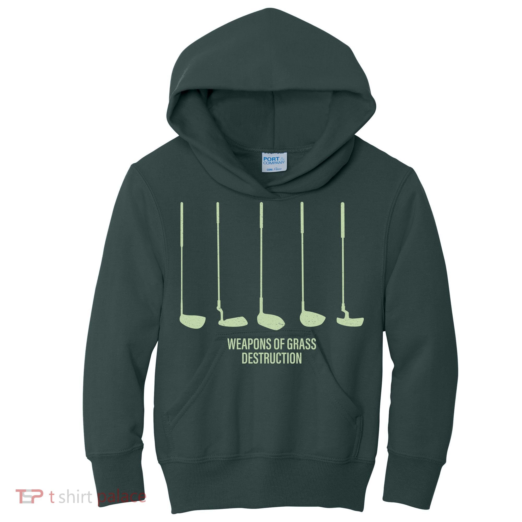 Funny Golf Weapons Of Grass Destruction Golf Clubs Drivers Kids Hoodie
