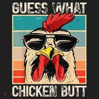 Funny Guess What Chicken Butt Chicken Meme Women's Sweatshirt thumb 2