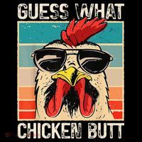 Funny Guess What Chicken Butt Chicken Meme Coaster thumb 2