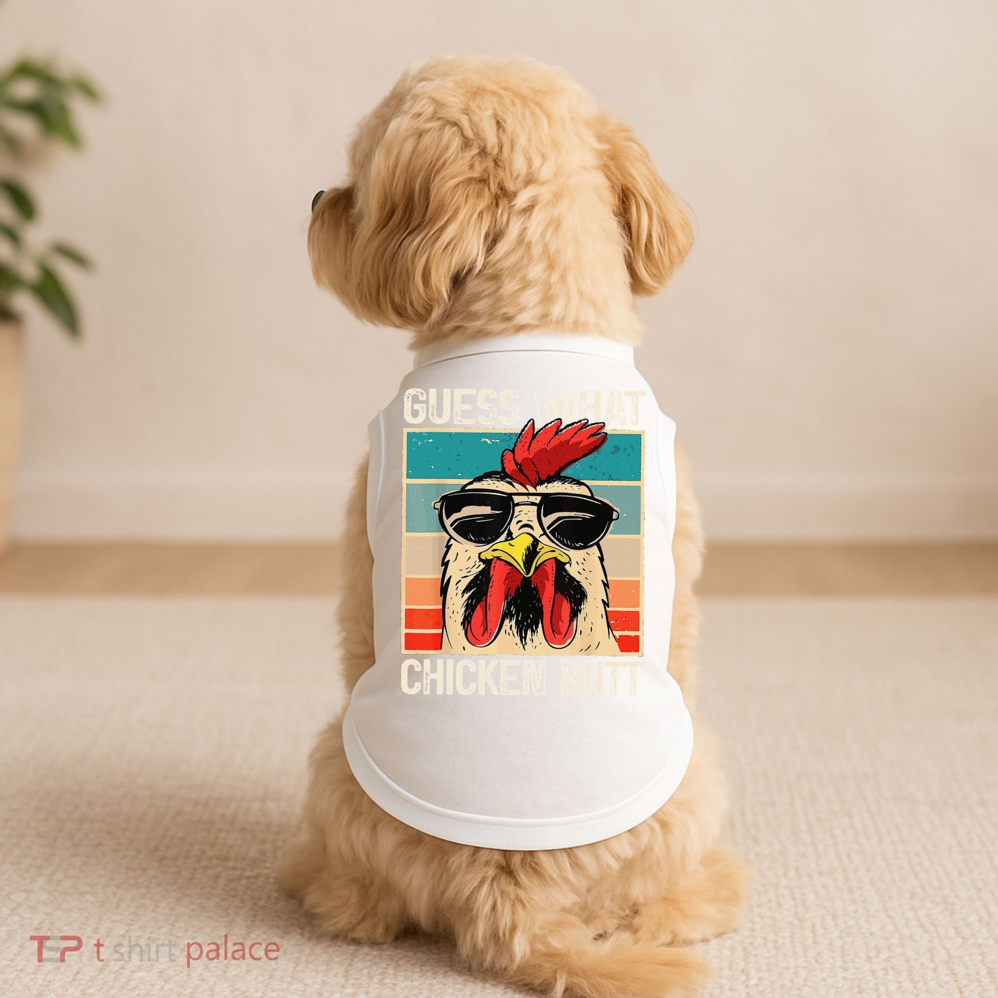 Funny Guess What Chicken Butt Chicken Meme Doggie Tank