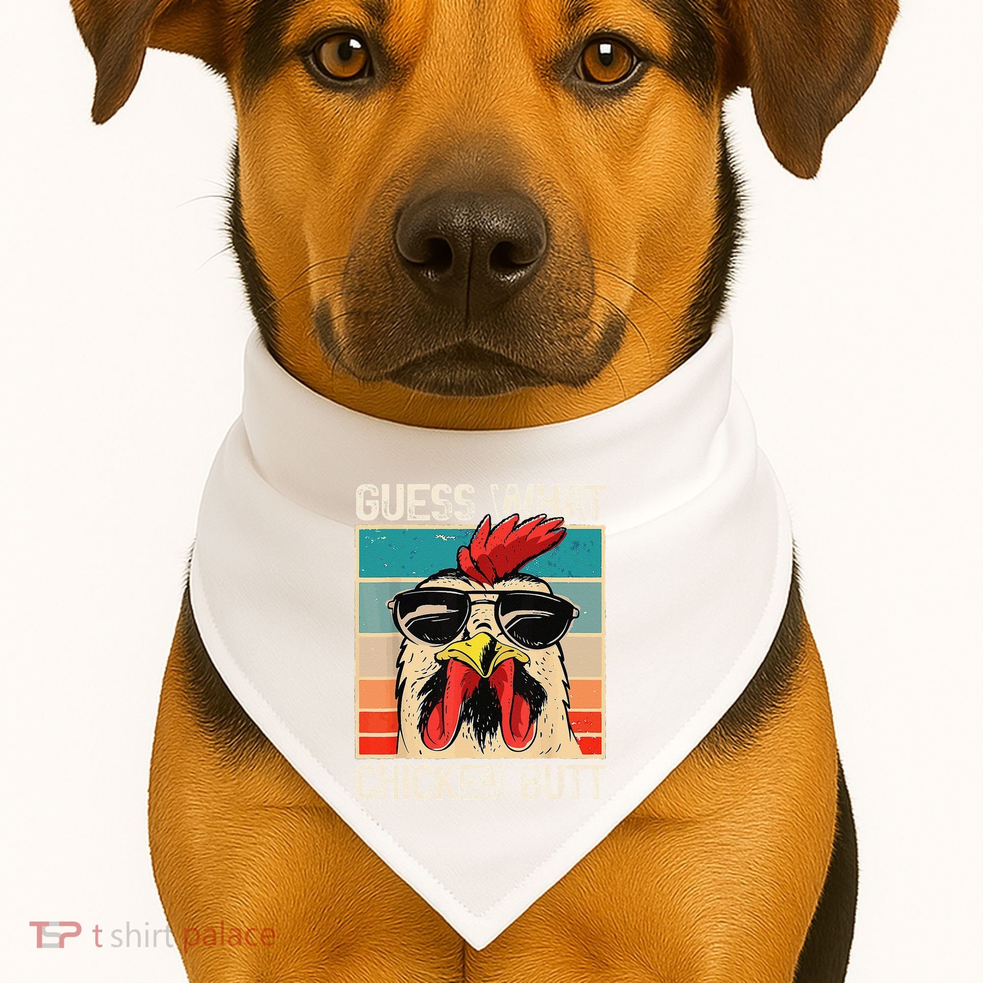 Funny Guess What Chicken Butt Chicken Meme USA-Made Doggie Bandana