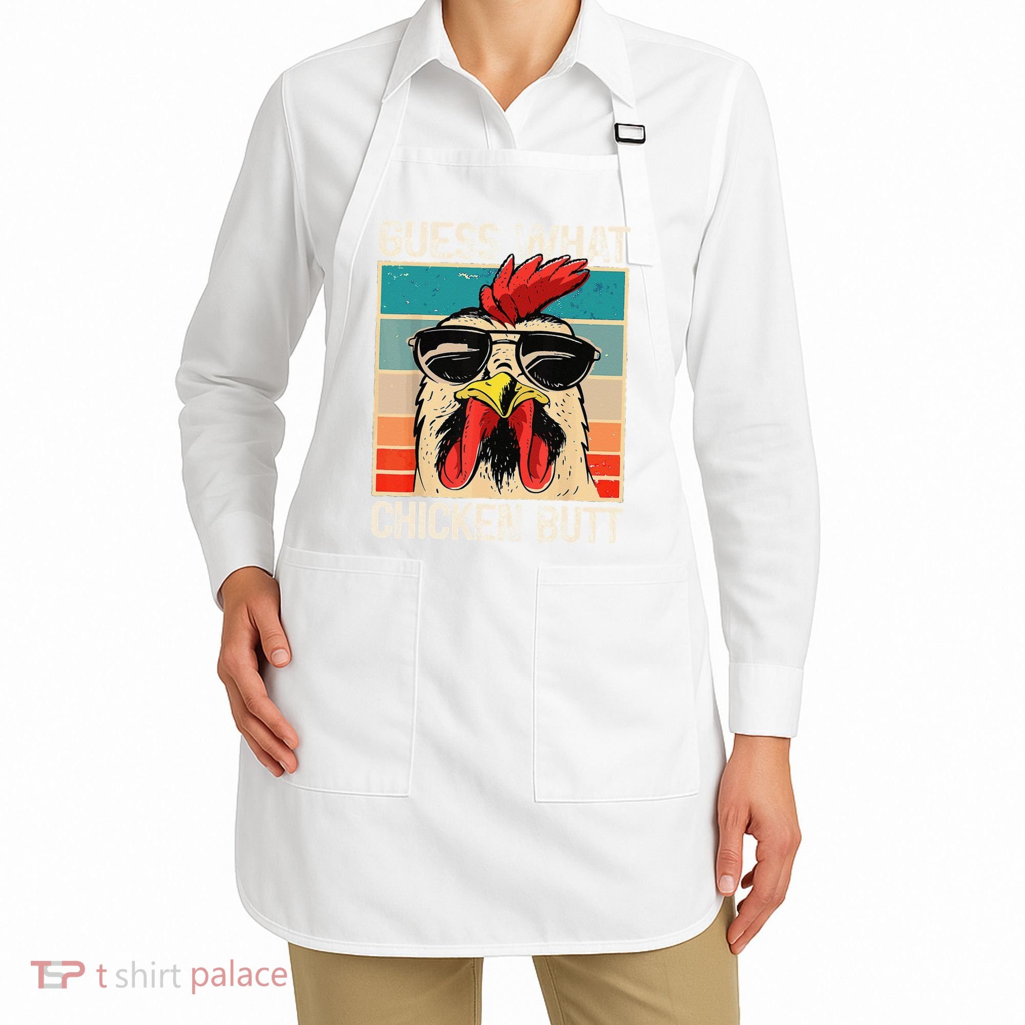 Funny Guess What Chicken Butt Chicken Meme Apron