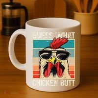 Funny Guess What Chicken Butt Chicken Meme Coffee Mug thumb 4
