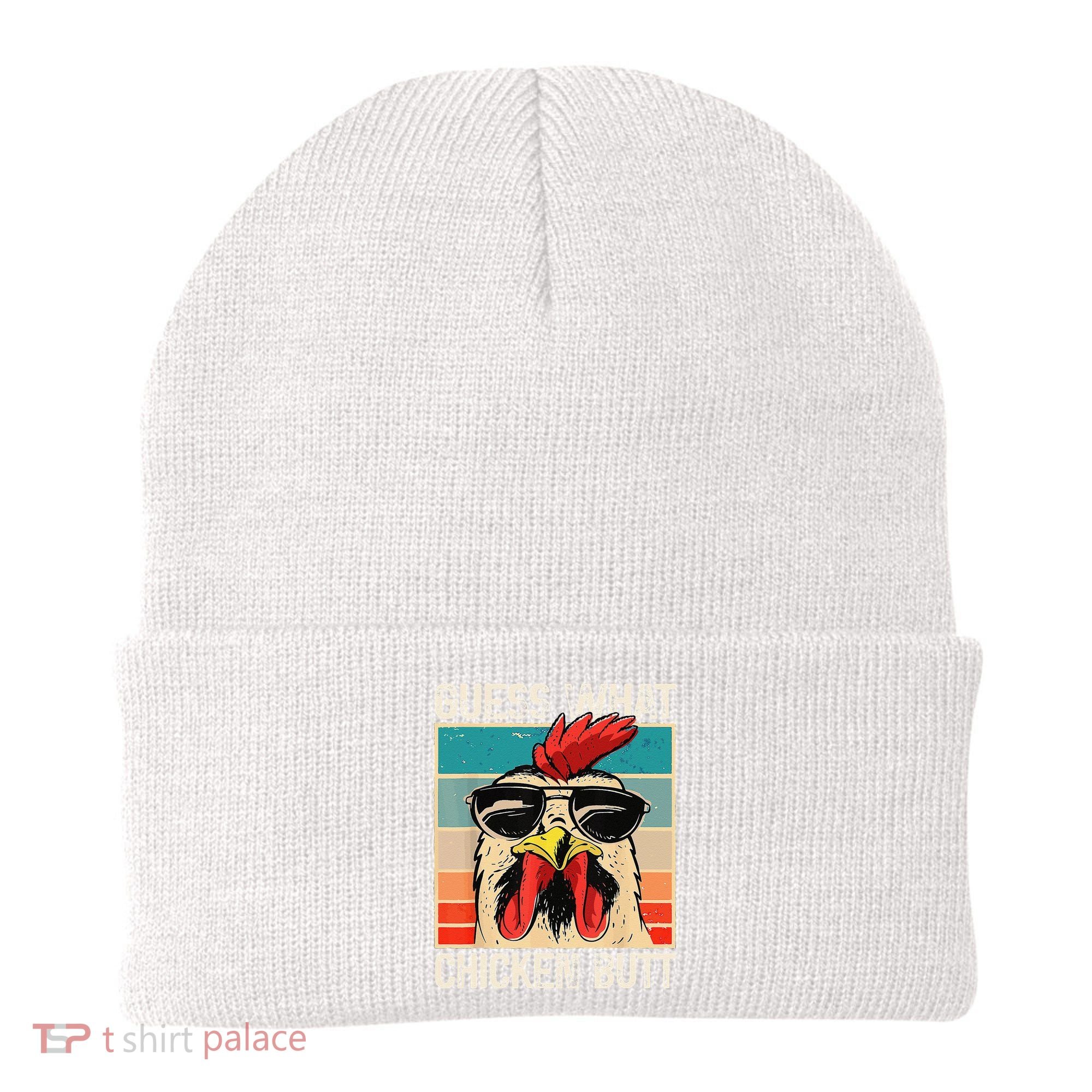 Funny Guess What Chicken Butt Chicken Meme Beanie