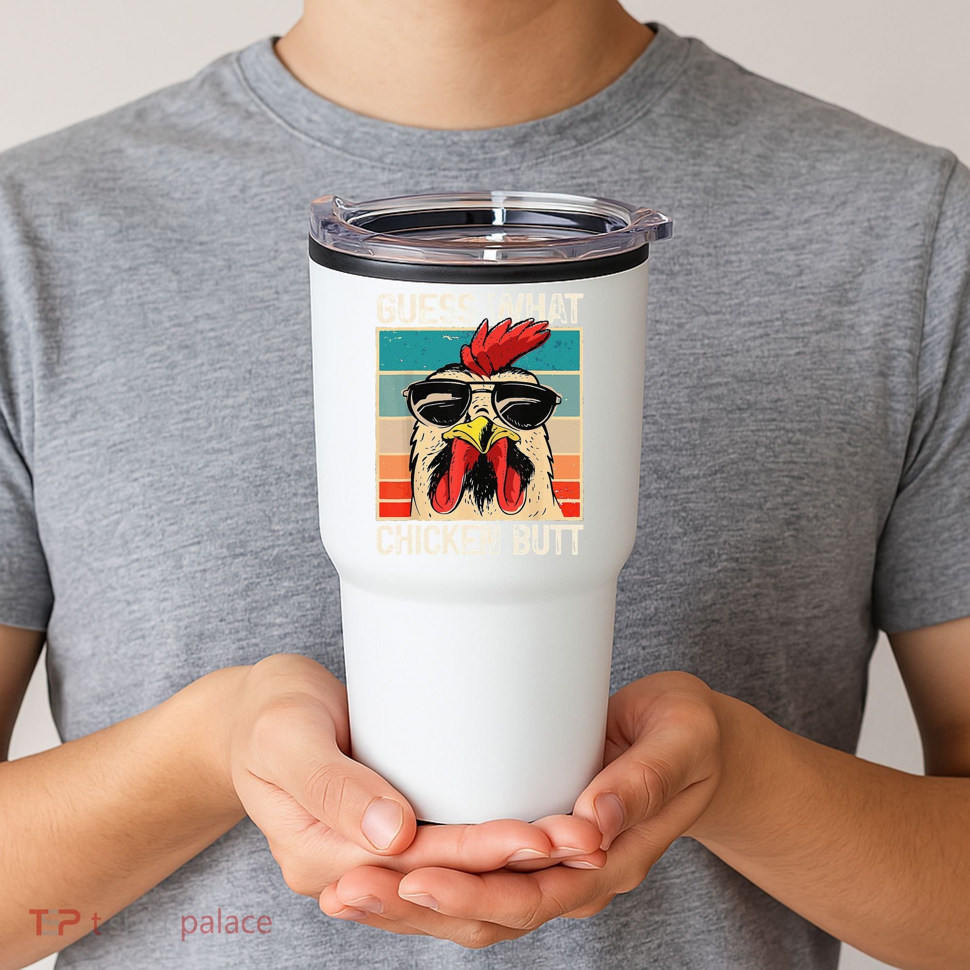 Funny Guess What Chicken Butt Chicken Meme Tumbler